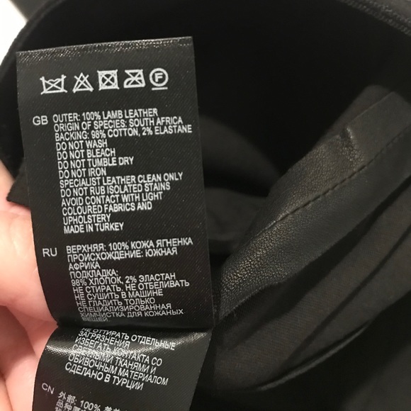 Reiss real leather pants with gold exposed zippers - Picture 10 of 10